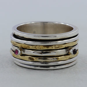 Multi Tourmaline Silver Ring