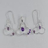 Amethyst Fine Gemstone Pendant Set