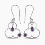 925 Sterling Silver Purple Amethyst Earrings