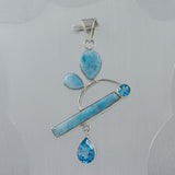 Larimar 925 Sterling Silver Pendant