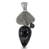 Tourmalated Quartz Silver Pendant