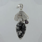 Tourmalated Quartz Silver Pendant