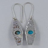 Natural Larimar Silver Earrings