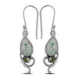 Green  Peridot Silver Earrings