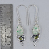 Green  Peridot Silver Earrings