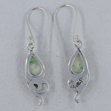 Green  Peridot Silver Earrings