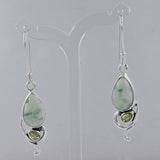 Green  Peridot Silver Earrings