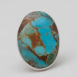 Blue Copper Turquoise Silver Rings