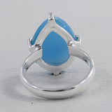 Blue Chalcedony Gemstone Silver Ring