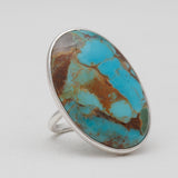 Blue Copper Turquoise Silver Rings
