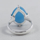 Blue Chalcedony Gemstone Silver Ring