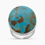 Blue Copper Turquoise Silver Rings