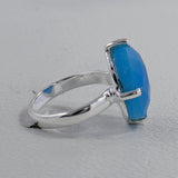 Blue Chalcedony Gemstone Silver Ring