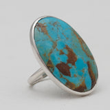 Blue Copper Turquoise Silver Rings