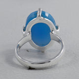 Blue Chalcedony Gemstone Silver Ring