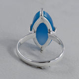 Blue Chalcedony Gemstone Silver Ring