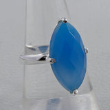 Blue Chalcedony Gemstone Silver Ring