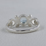 Natural Blue Topaz Gemstone Designer Ring 925 Sterling Silver