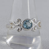 Natural Blue Topaz Gemstone Designer Ring 925 Sterling Silver