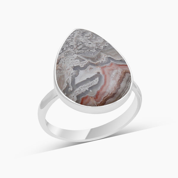 Crazy Lace Agate Silver Rings