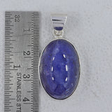 Tanzanite Cabochon in 925 Sterling Silver Pendant