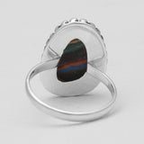 Rainbow Calsilica Silver Rings