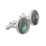 Abalone Shell Cufflinks Handmade Men's Silver Cufflinks