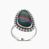 Rainbow Calsilica Silver Rings