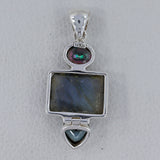 Labradorite, Mystic Quartz, silver Pendant