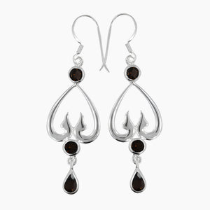 925 Sterling Silver Garnet Earrings