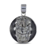 Fossil Orthoceras 925 Sterling Silver Pendant