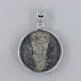 Fossil Orthoceras 925 Sterling Silver Pendant