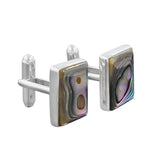 Abalone shell rectangle Shape Cufflink 925 Silver Jewelry