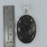 Black Coral 925 Sterling Silver Pendant