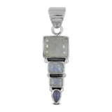 Rainbow Moonstone 925 Sterling Silver Pendant