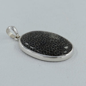 925 Sterling Silver Black Coral Pendants