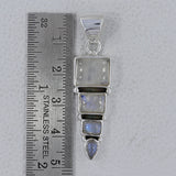 Rainbow Moonstone 925 Sterling Silver Pendant