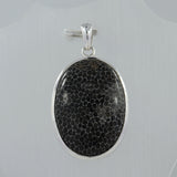 925 Sterling Silver Black Coral Pendant