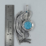 925 Sterling Silver Larimar Pendant