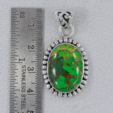 Green Copper Turquoise Silver Pendant