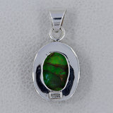 Green Copper Turquoise Silver Pendant