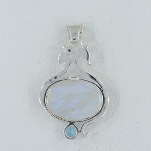 Rainbow Moonstone Silver Pendants
