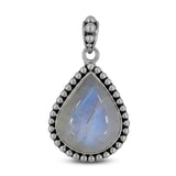 Rainbow Moonstone Silver Pendant