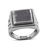 Muonionalusta Meteorite Silver Men's Ring