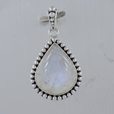 Rainbow Moonstone Silver Pendant