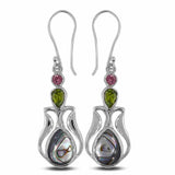 Natural Abalone Shell Silver Earrings