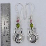 Natural Abalone Shell Silver Earrings