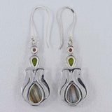 Natural Abalone Shell Silver Earrings