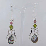 Natural Abalone Shell Silver Earrings