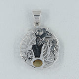 Rainbow Moonstone Silver Pendant